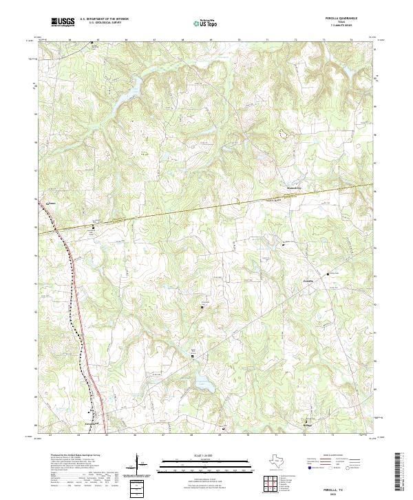 US Topo 7.5-minute map for Percilla TX