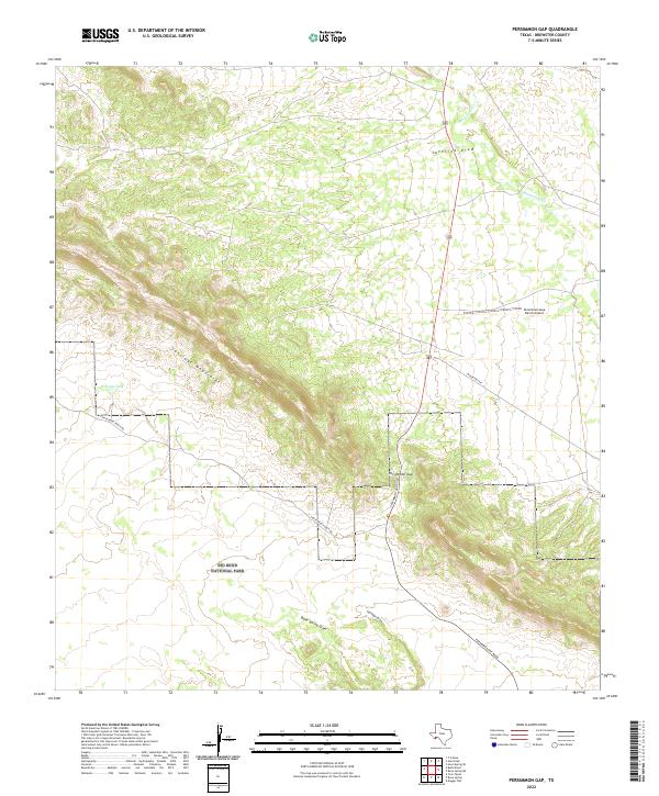 US Topo 7.5-minute map for Persimmon Gap TX