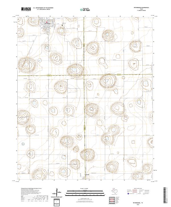 US Topo 7.5-minute map for Petersburg TX