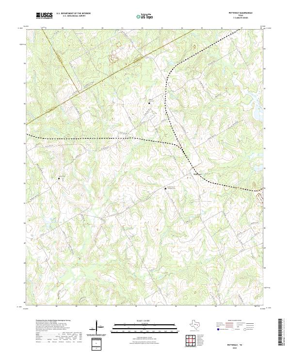 US Topo 7.5-minute map for Petteway TX