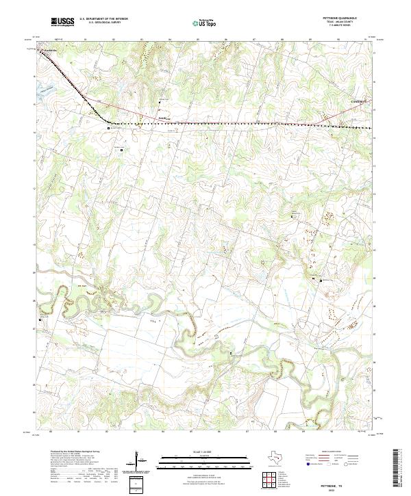 US Topo 7.5-minute map for Pettibone TX