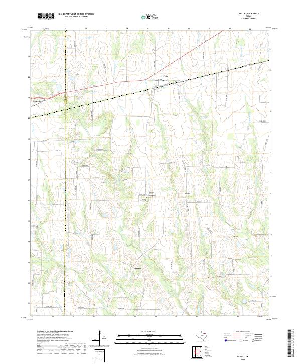 US Topo 7.5-minute map for Petty TX