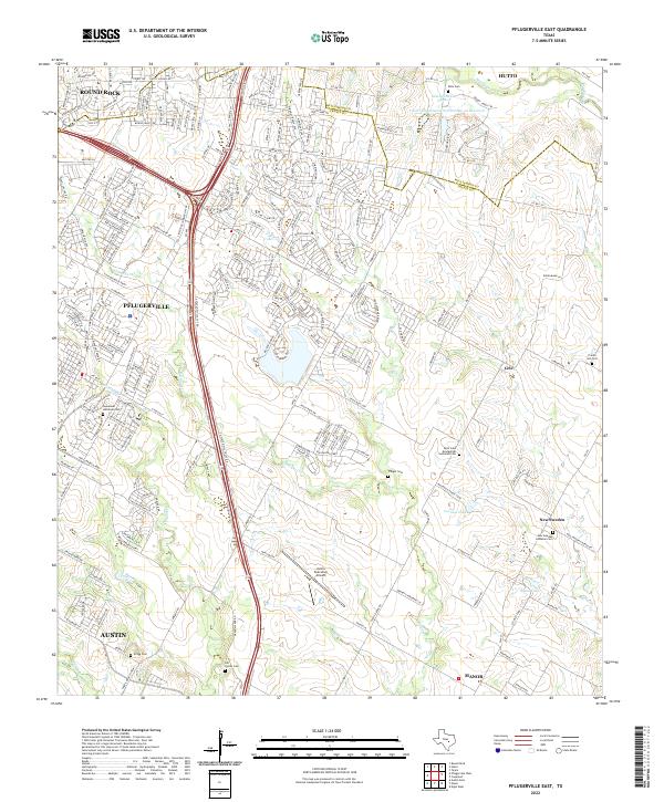US Topo 7.5-minute map for Pflugerville East TX