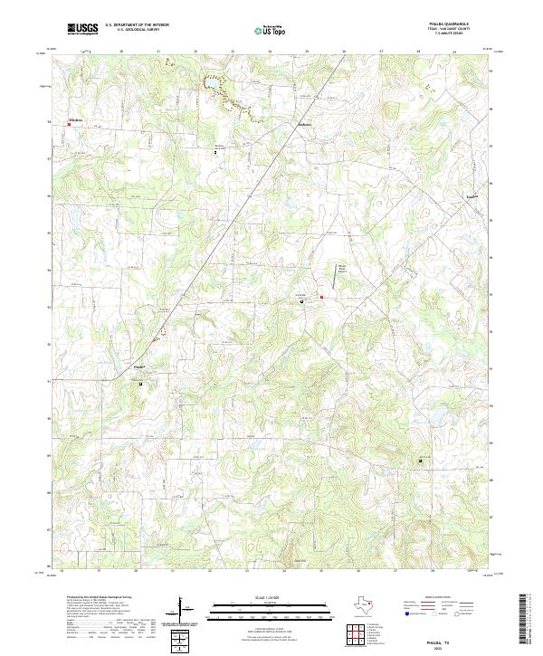 US Topo 7.5-minute map for Phalba TX