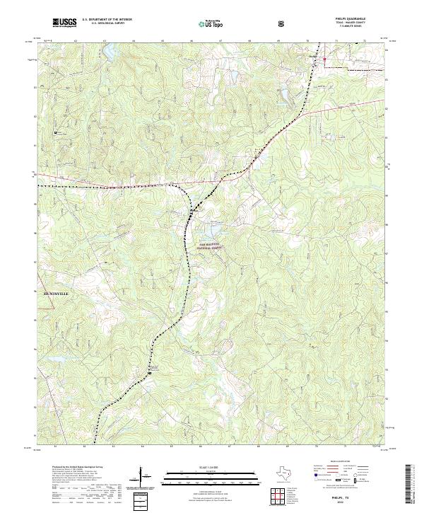 US Topo 7.5-minute map for Phelps TX