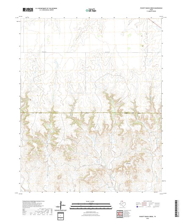 US Topo 7.5-minute map for Pickett Ranch Creek TX