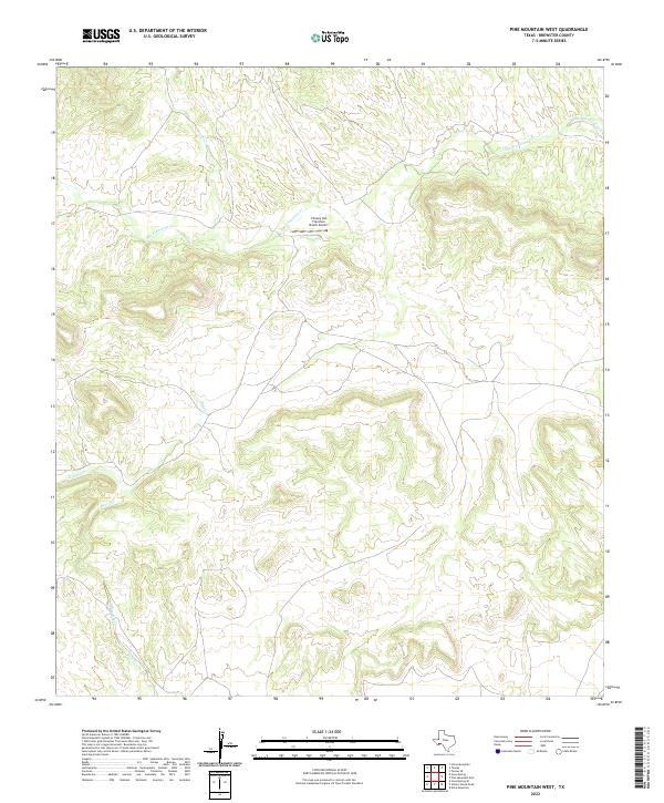 US Topo 7.5-minute map for Pine Mountain West TX