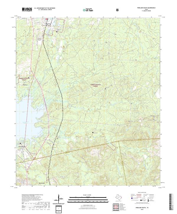 US Topo 7.5-minute map for Pineland South TX