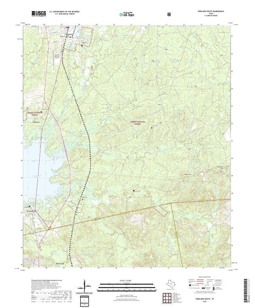US Topo 7.5-minute map for Pineland South TX – American Map Store