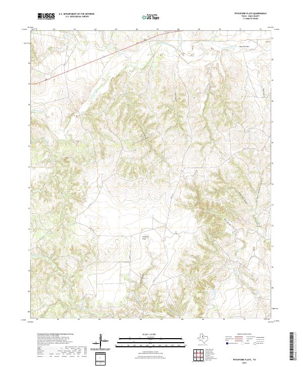 US Topo 7.5-minute map for Pitchfork Flats TX