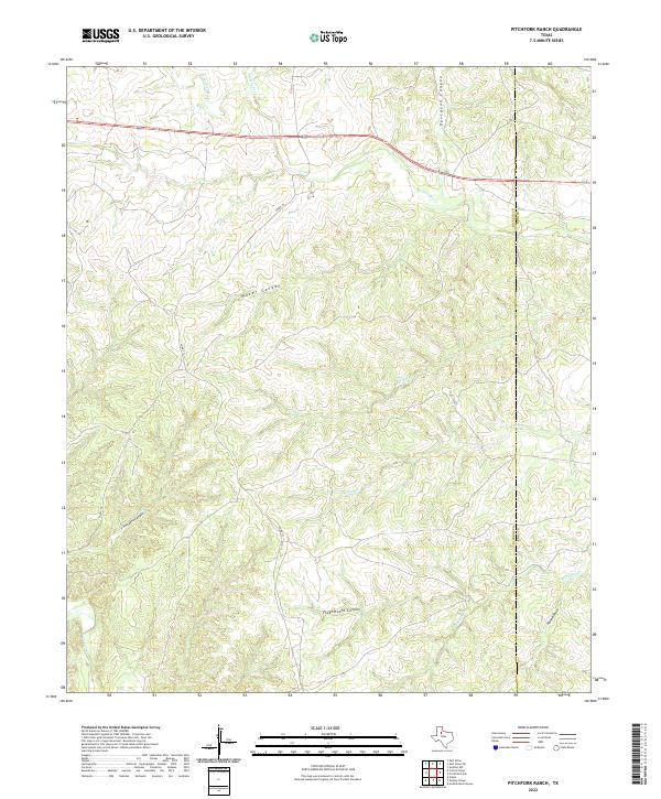 US Topo 7.5-minute map for Pitchfork Ranch TX