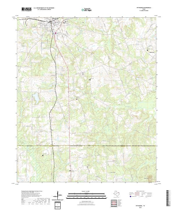US Topo 7.5-minute map for Pittsburg TX