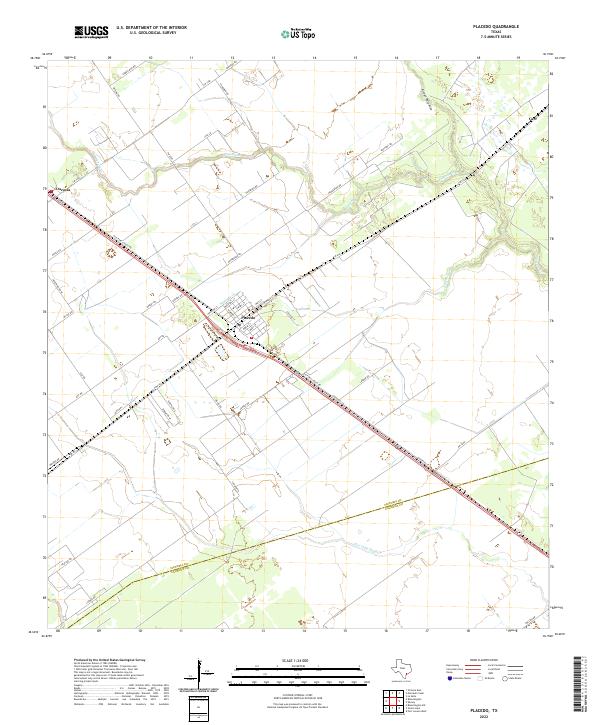 US Topo 7.5-minute map for Placedo TX