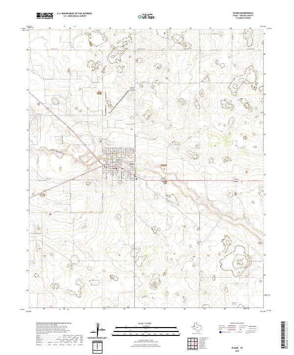 US Topo 7.5-minute map for Plains TX