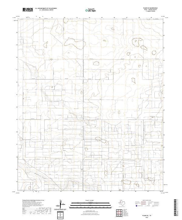 US Topo 7.5-minute map for Plains SE TX