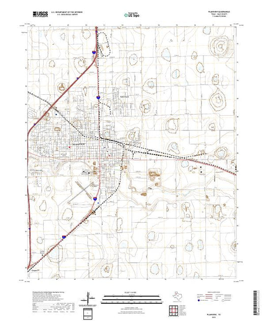 US Topo 7.5-minute map for Plainview TX – American Map Store