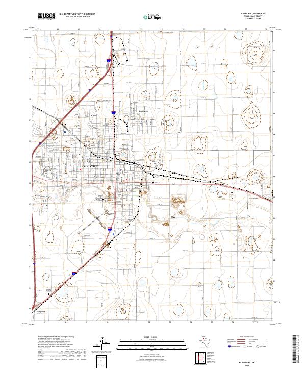 US Topo 7.5-minute map for Plainview TX