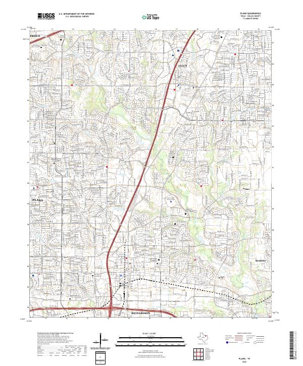 US Topo 7.5-minute map for Plano TX