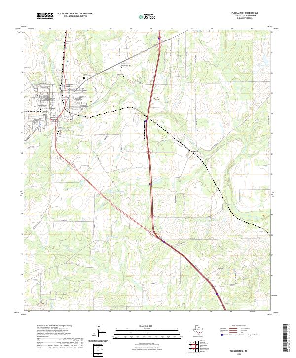 US Topo 7.5-minute map for Pleasanton TX