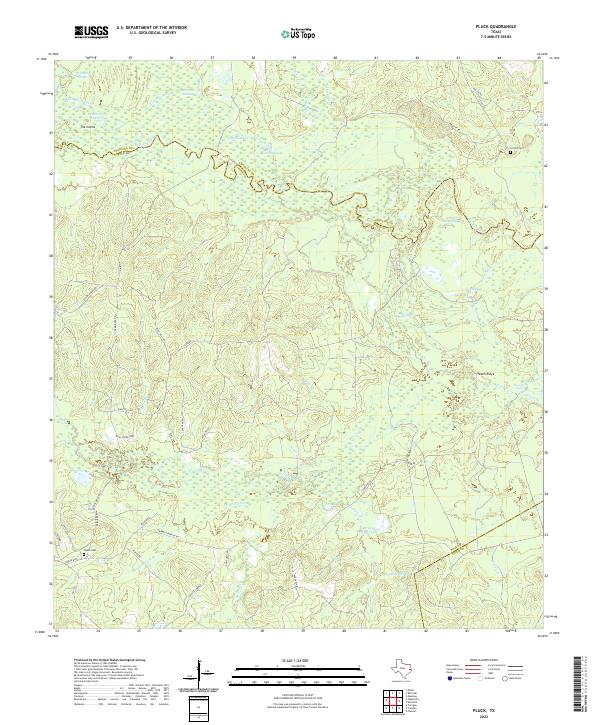 US Topo 7.5-minute map for Pluck TX