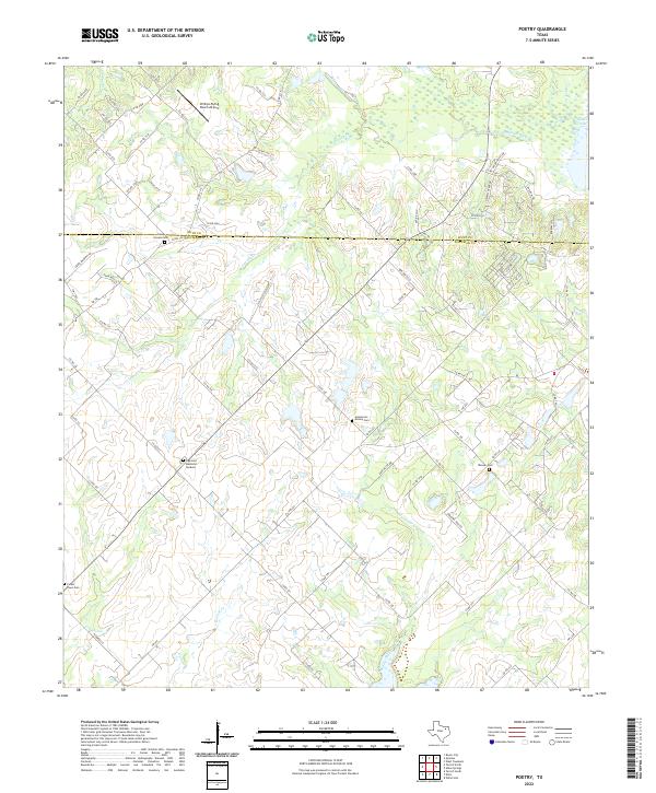 US Topo 7.5-minute map for Poetry TX