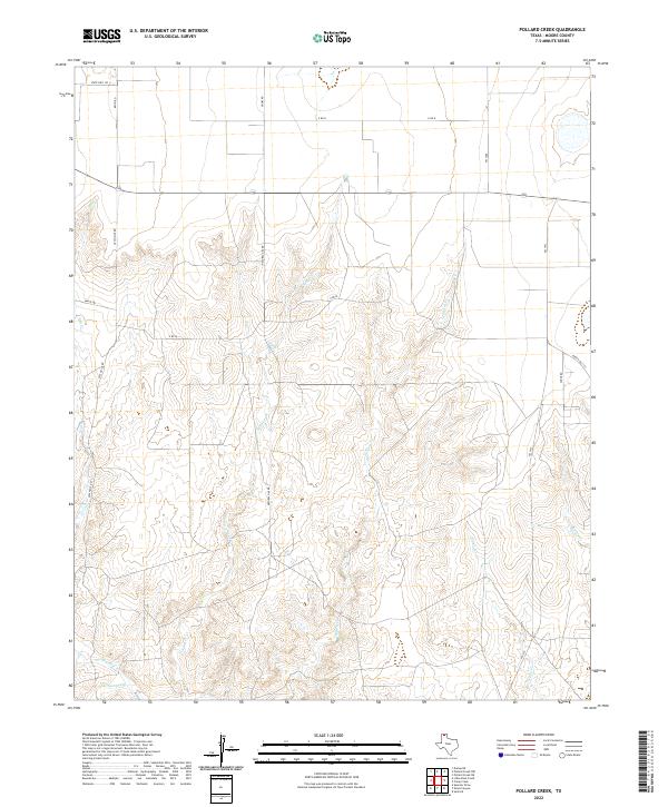 US Topo 7.5-minute map for Pollard Creek TX