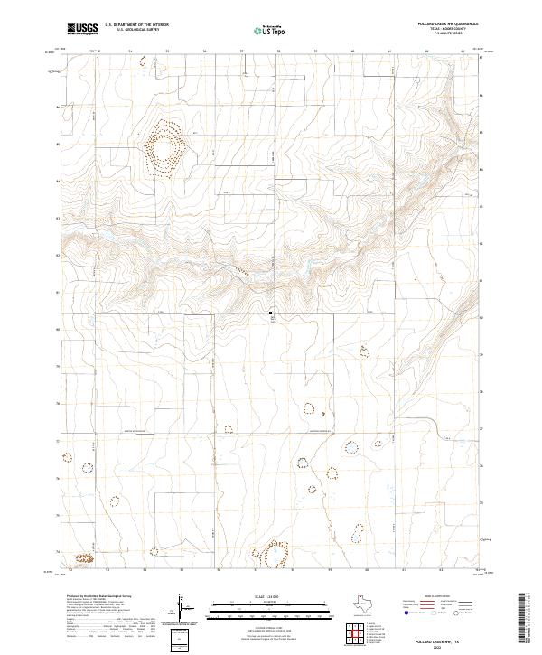 US Topo 7.5-minute map for Pollard Creek NW TX