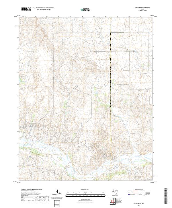 US Topo 7.5-minute map for Pond Creek TX