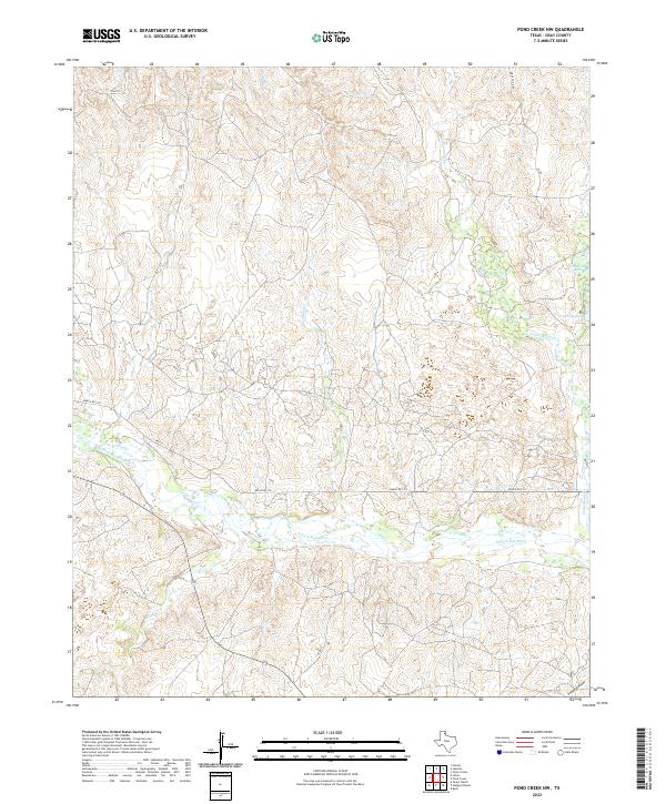 US Topo 7.5-minute map for Pond Creek NW TX