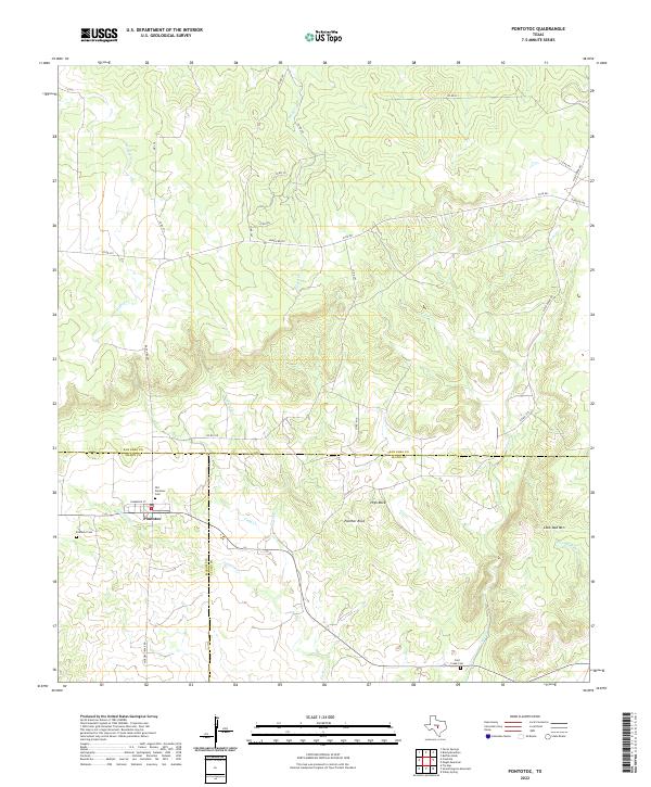 US Topo 7.5-minute map for Pontotoc TX