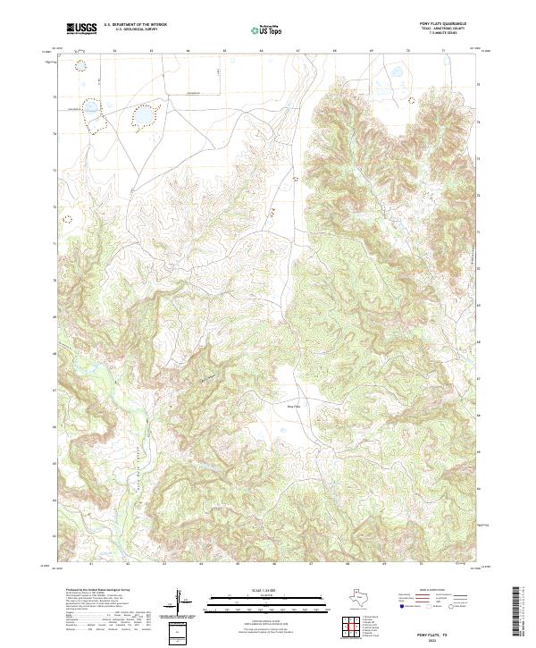 US Topo 7.5-minute map for Pony Flats TX