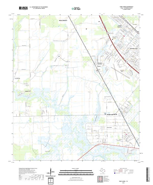 US Topo 7.5-minute map for Port Acres TX