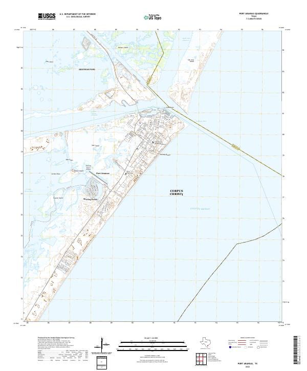 US Topo 7.5-minute map for Port Aransas TX