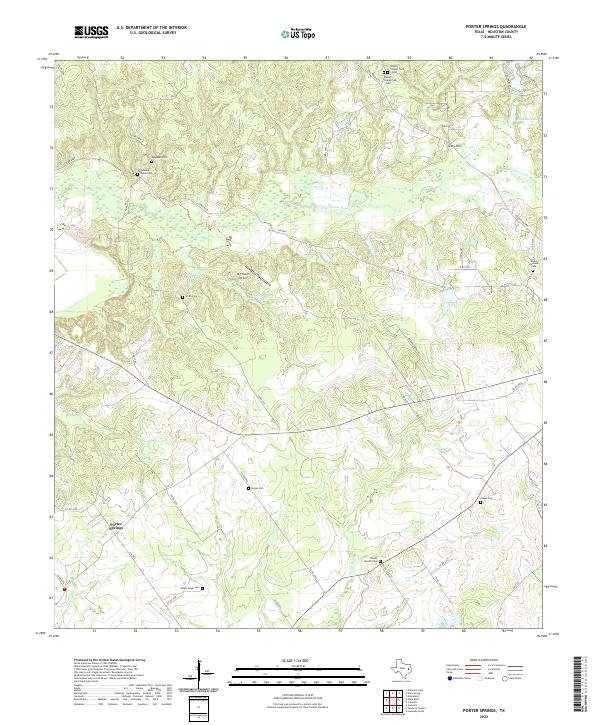 US Topo 7.5-minute map for Porter Springs TX