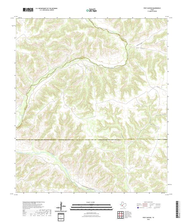 US Topo 7.5-minute map for Post Canyon TX