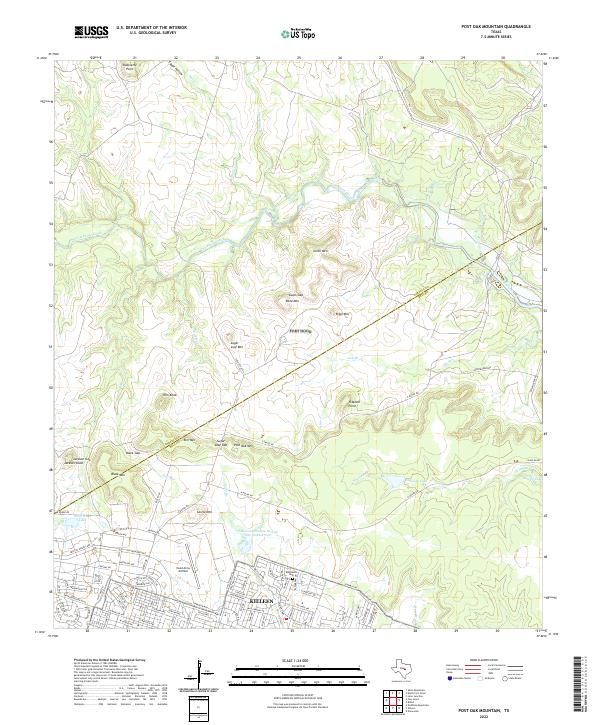 US Topo 7.5-minute map for Post Oak Mountain TX