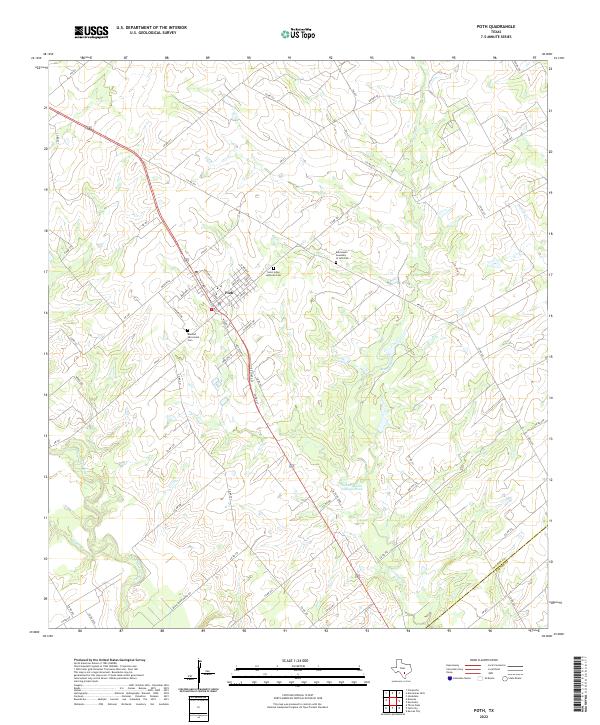 US Topo 7.5-minute map for Poth TX