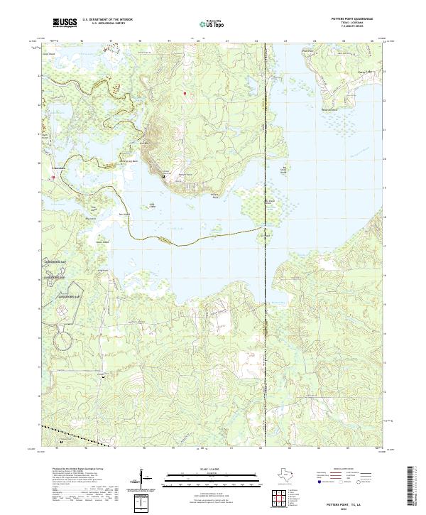 US Topo 7.5-minute map for Potters Point TXLA