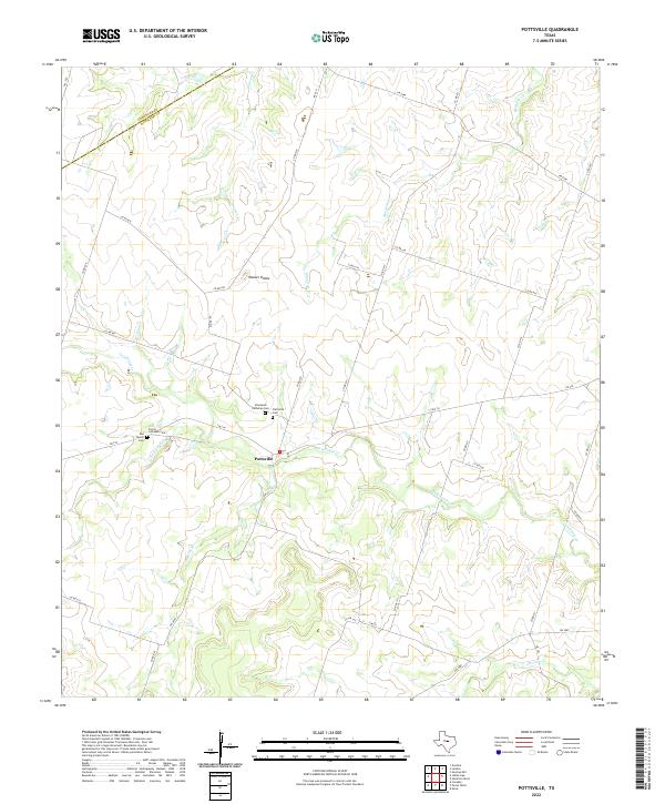 US Topo 7.5-minute map for Pottsville TX