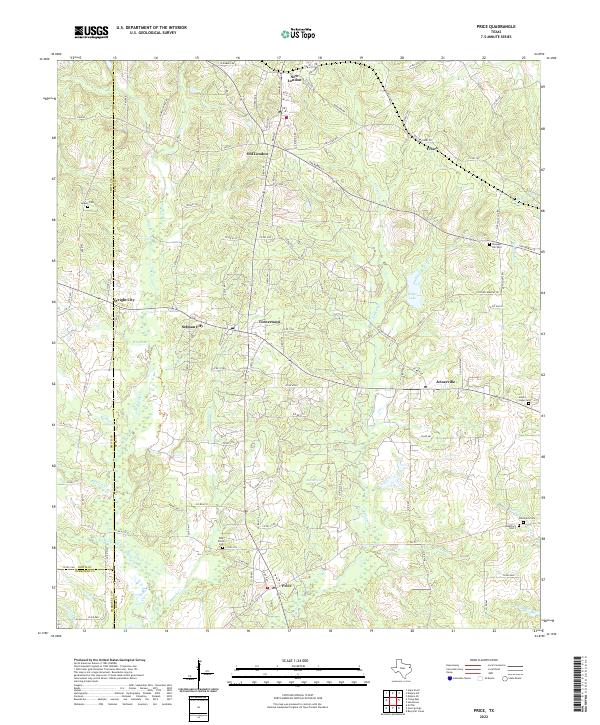 US Topo 7.5-minute map for Price TX