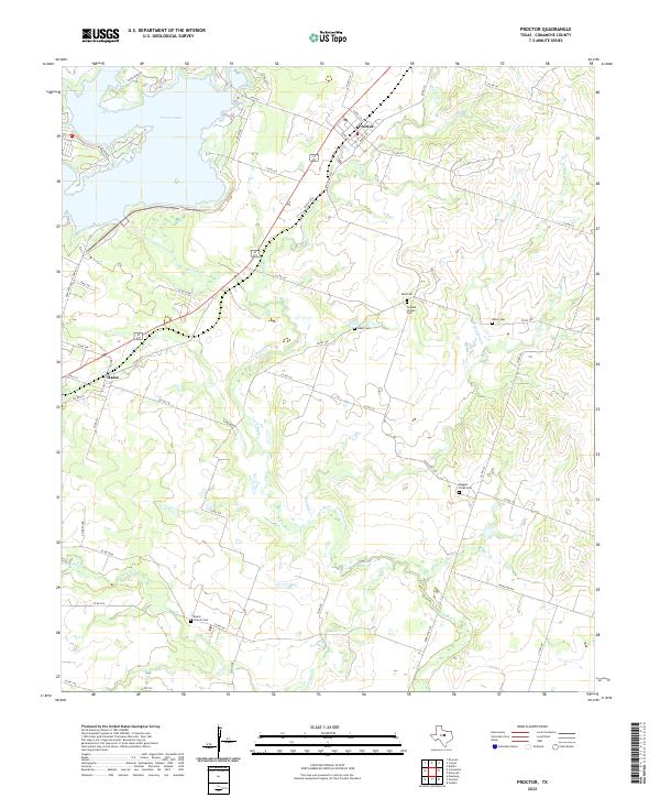 US Topo 7.5-minute map for Proctor TX