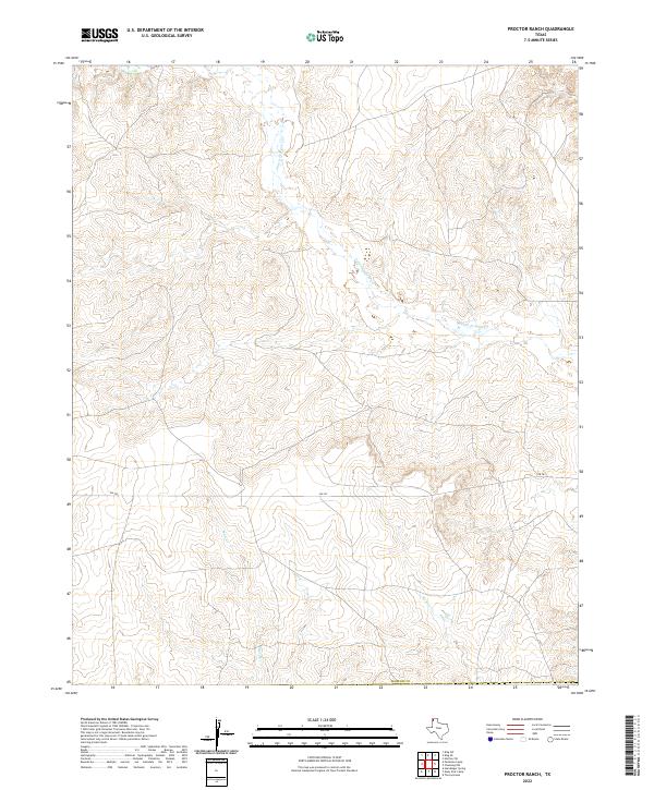 US Topo 7.5-minute map for Proctor Ranch TX