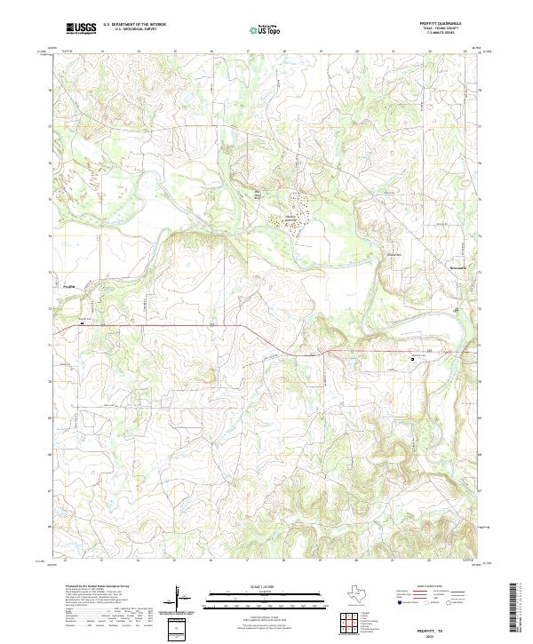 US Topo 7.5-minute map for Proffitt TX
