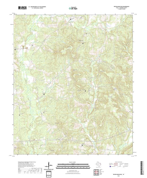 US Topo 7.5-minute map for Pryor Mountain TX