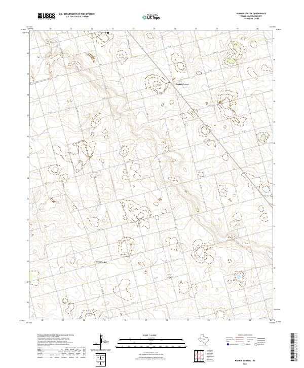 US Topo 7.5-minute map for Punkin Center TX