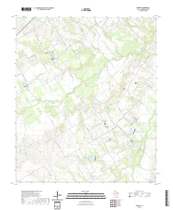 US Topo 7.5-minute map for Purdon TX