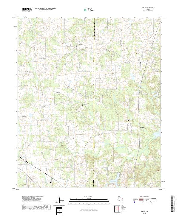 US Topo 7.5-minute map for Purley TX