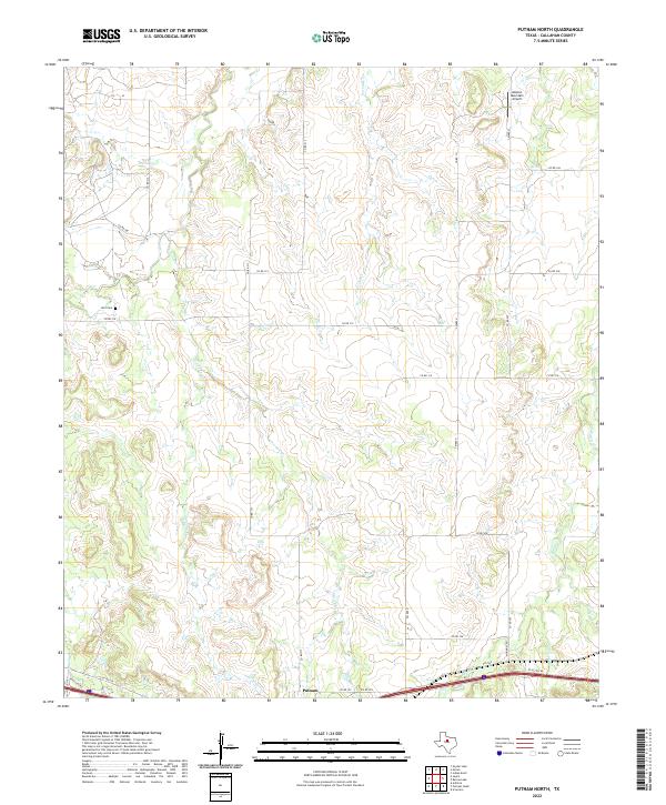 US Topo 7.5-minute map for Putnam North TX