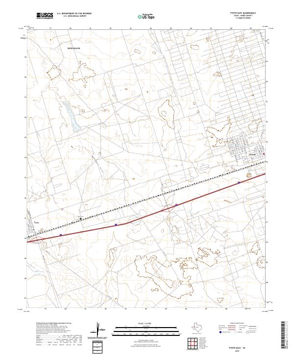 US Topo 7.5-minute map for Pyote East TX