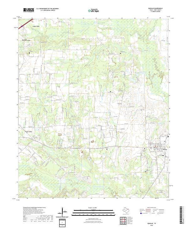 US Topo 7.5-minute map for Quinlan TX